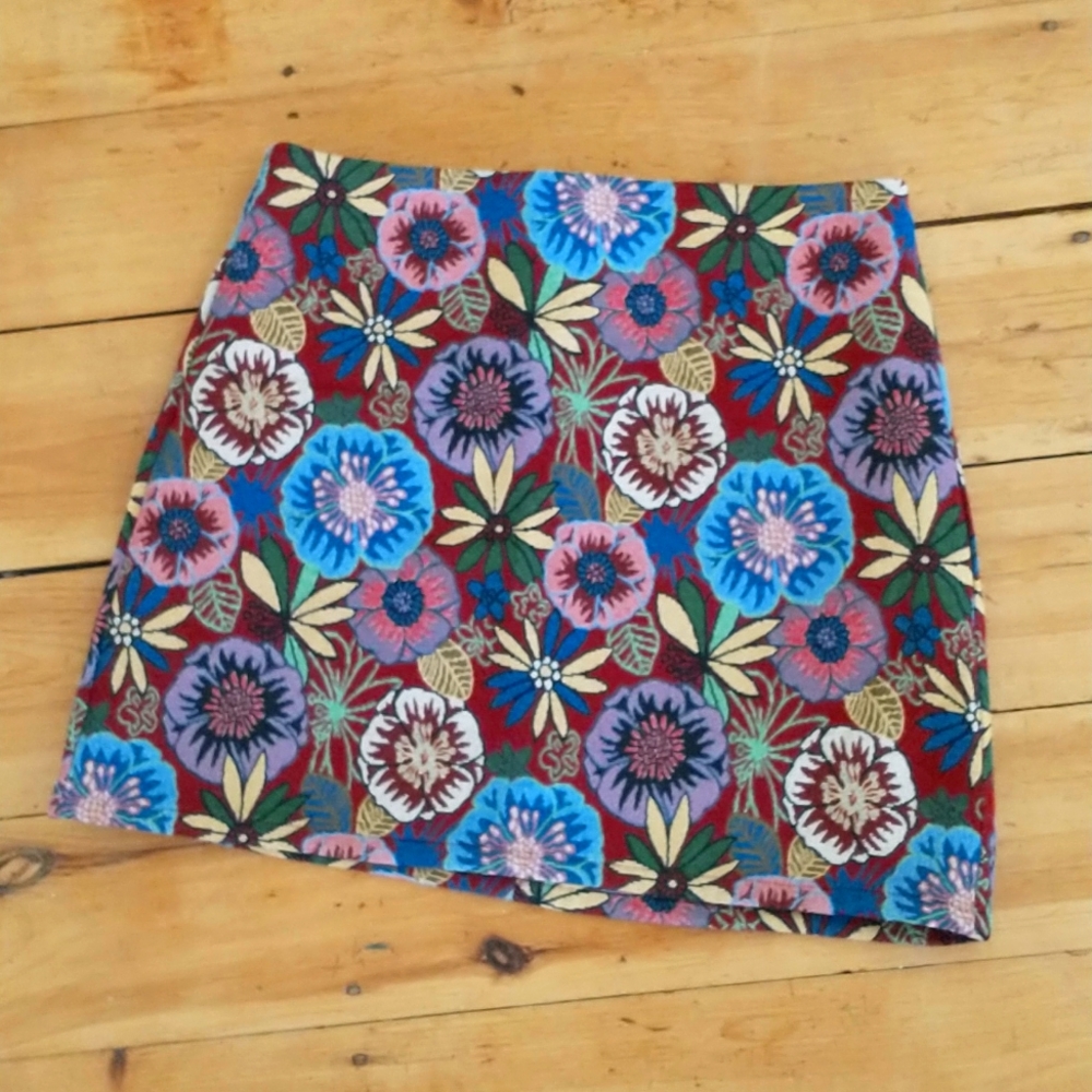 70's Floral Mini Skirt